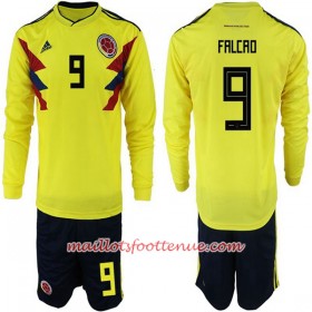 Maillot/Tenue Colombie Falcao 9 Enfant Domicile Coupe du monde 2018 Manche Longue